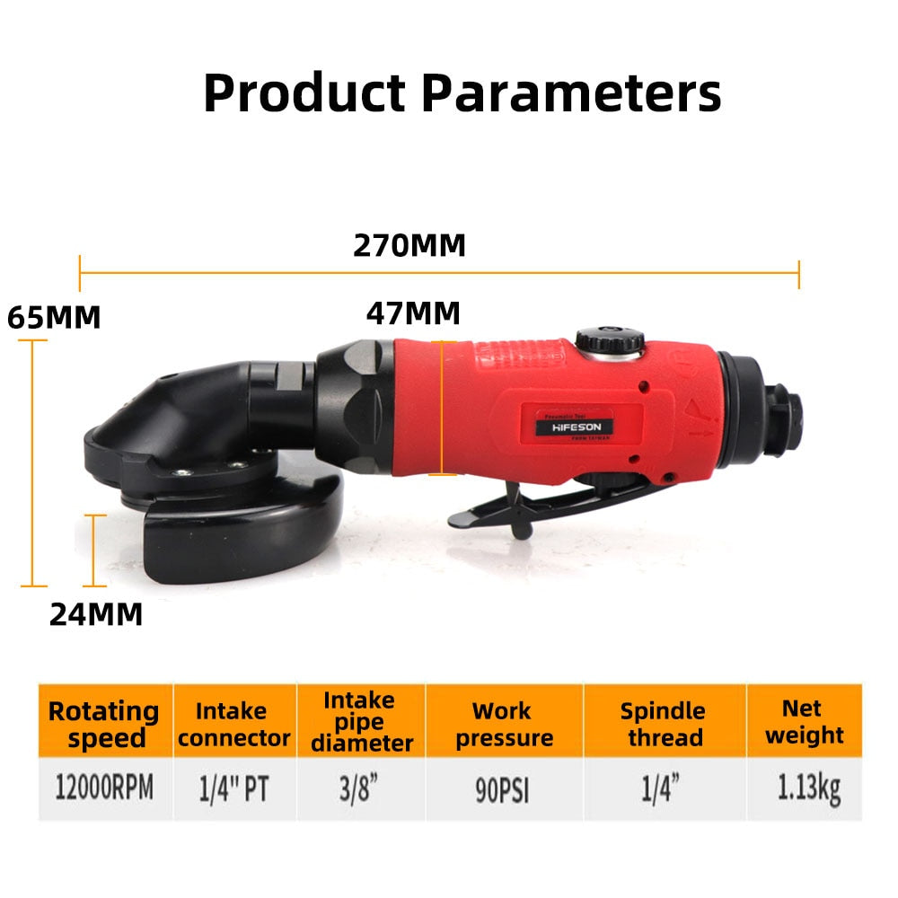 Adjustable Pneumatic Angle Grinder 4"