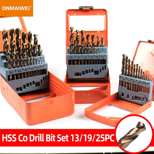 M35 Cobalt Twist Drill Bits pack of 13,19 or 25 piece