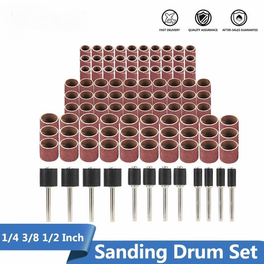 Abrasive Disc 1/4 3/8 1/2 Inch Sanding Drum Set With Sanding Mandrels
