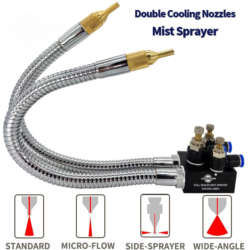 Mist Lubrication Spray System 2 Nozzles Head