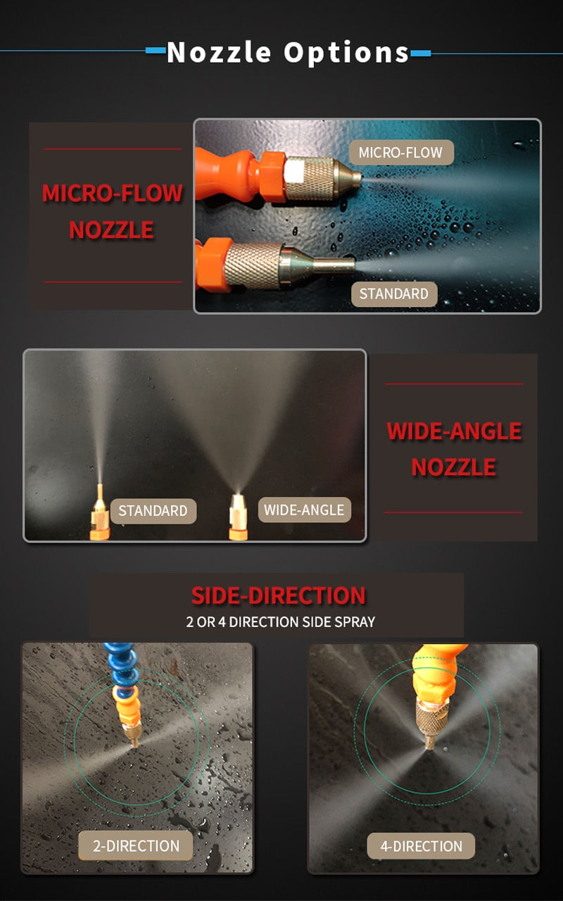 Mist Lubrication Spray System 2 Nozzles Head