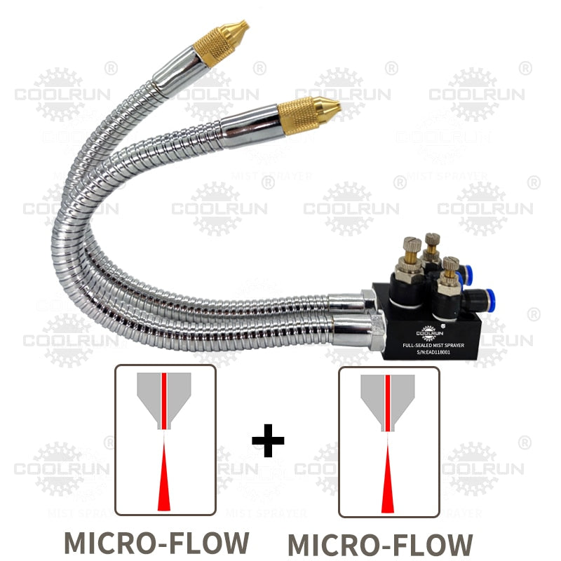 Mist Lubrication Spray System 2 Nozzles Head